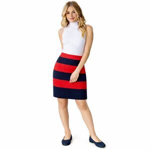 Jcrew Women's Red and Blue Skirt
